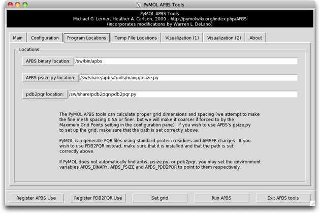 APBS location tab