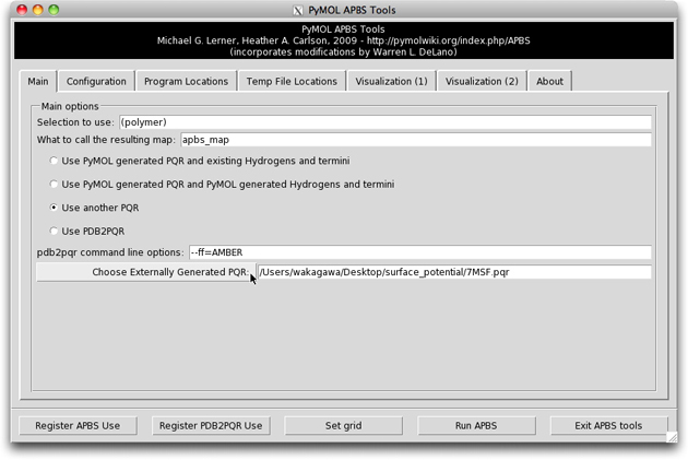 APBS external pqr